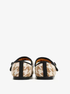 BEŻOWE BALERINY W PEPITKĘ HEGO'S MILANO