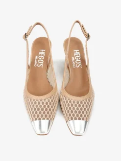 BEŻOWE SZPILKI Z METALOWYM NOSKIEM HEGO'S Milano