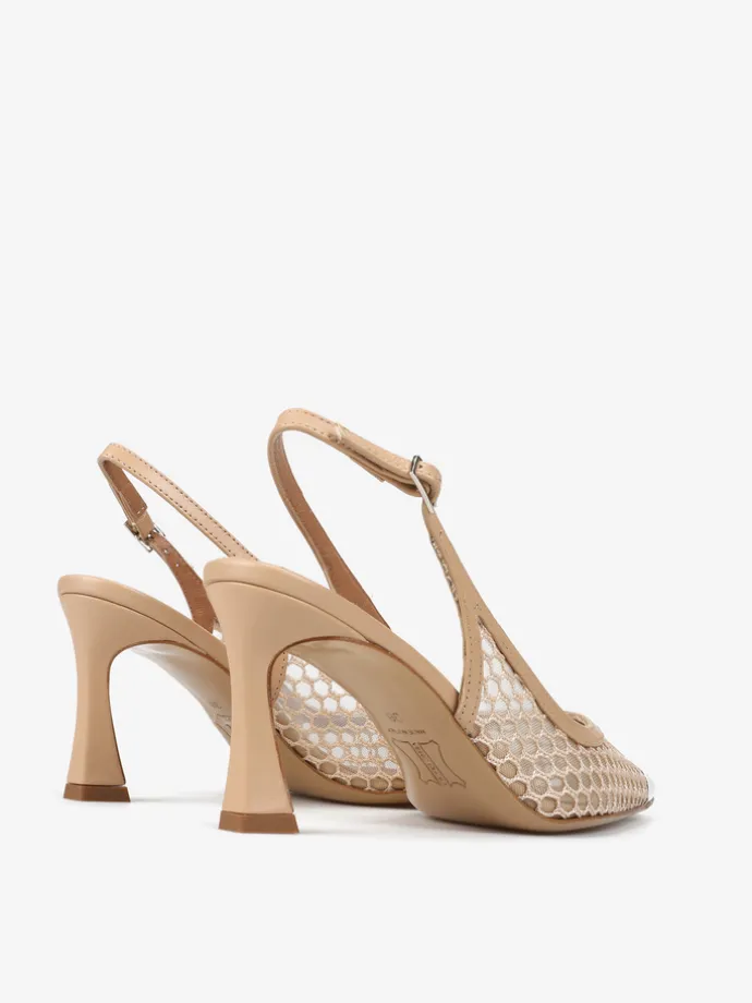 BEŻOWE SZPILKI Z METALOWYM NOSKIEM HEGO'S Milano