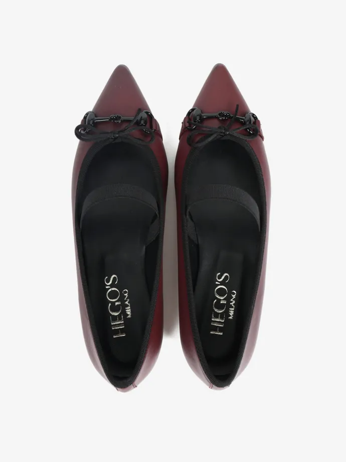 BORDEOWE BALERINY Z GUMKĄ HEGO'S Milano