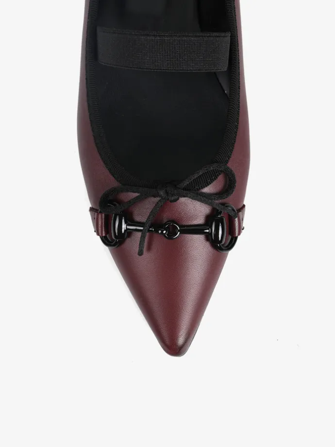 BORDEOWE BALERINY Z GUMKĄ HEGO'S Milano