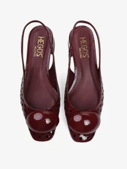 BORDOWE BALERINY Z ODKRYTĄ PIĘTĄ HEGO'S Milano