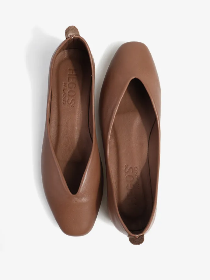 BRĄZOWE BALERINY HEGO'S Milano