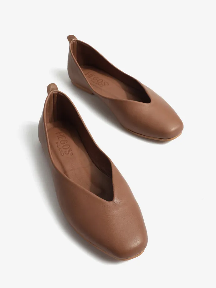 BRĄZOWE BALERINY HEGO'S Milano