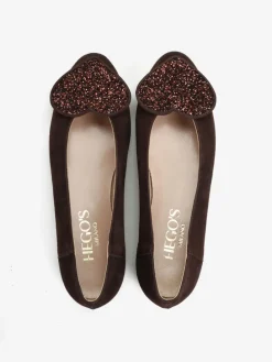 BRĄZOWE BALERINY Z SERCEM HEGO'S MILANO