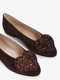 BRĄZOWE BALERINY Z SERCEM HEGO'S MILANO