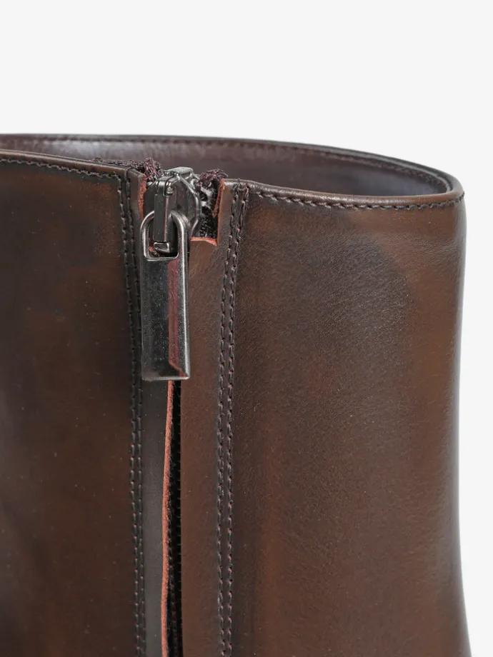 BRĄZOWE BOTKI NA WYSOKIM OBCASIE HEGO'S MILANO