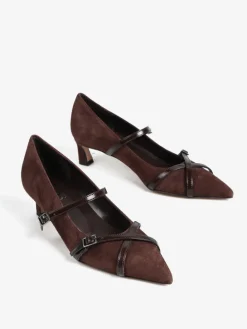 BRĄZOWE CZÓŁENKA NA NISKIM OBCASIE HEGO'S MILANO