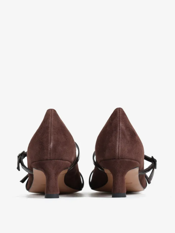 BRĄZOWE CZÓŁENKA NA NISKIM OBCASIE HEGO'S MILANO