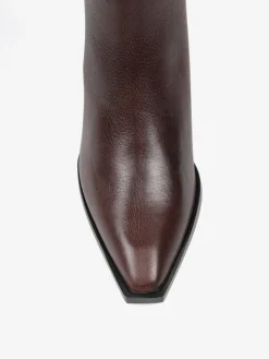 BRĄZOWE KOWBOJKI NA ŚCINANYM OBCASIE HEGO'S MILANO