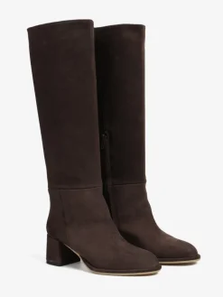 BRĄZOWE KOZAKI NA NISKIM OBCASIE HEGO'S MILANO