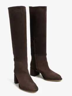 BRĄZOWE KOZAKI NA NISKIM OBCASIE HEGO'S MILANO