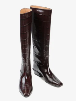 BRĄZOWE KOZAKI NA NISKIM OBCASIE HEGO'S MILANO