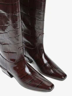 BRĄZOWE KOZAKI NA NISKIM OBCASIE HEGO'S MILANO