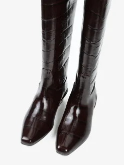 BRĄZOWE KOZAKI NA NISKIM OBCASIE HEGO'S MILANO