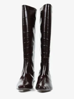 BRĄZOWE KOZAKI NA NISKIM OBCASIE HEGO'S MILANO