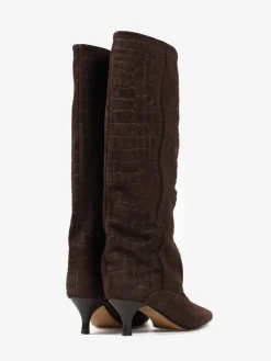 BRĄZOWE KOZAKI Z TŁOCZONEGO ZAMSZU HEGO'S MILANO