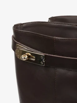 BRĄZOWE KOZAKI Z UKRYTĄ KOTURNĄ HEGO'S MILANO