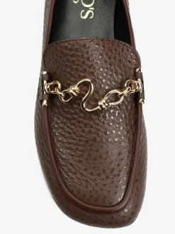 BRĄZOWE MOKASYNY Z OZDOBNYM ŁAŃCUCHEM HEGO'S Milano