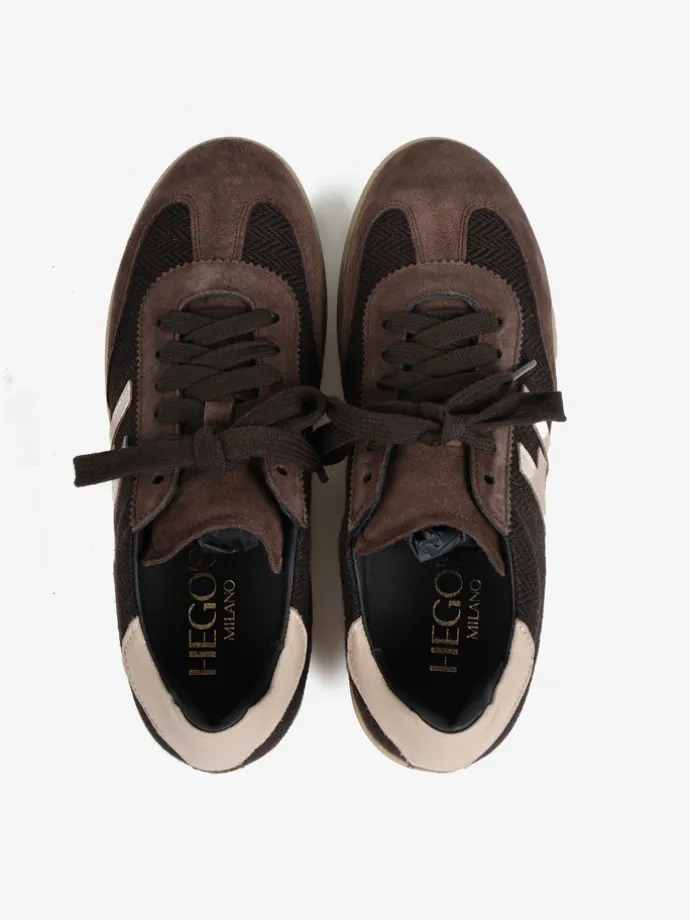 BRĄZOWE SNEAKERSY HEGO'S MILANO