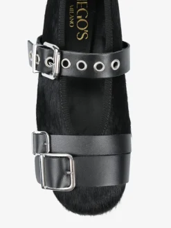 CZARNE BALERINY MARY JANE HEGO'S Milano