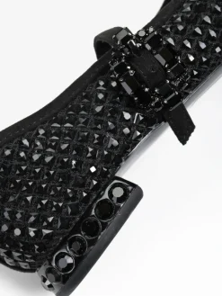 CZARNE BALERINY Z KAMIENIAMI HEGO'S MILANO