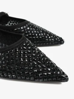 CZARNE BALERINY Z KAMIENIAMI HEGO'S MILANO