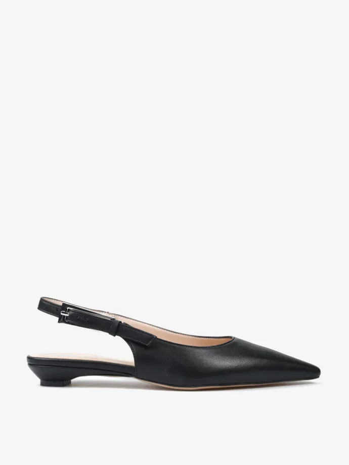 CZARNE BALERINY Z ODKRYTĄ PIĘTĄ HEGO'S Milano