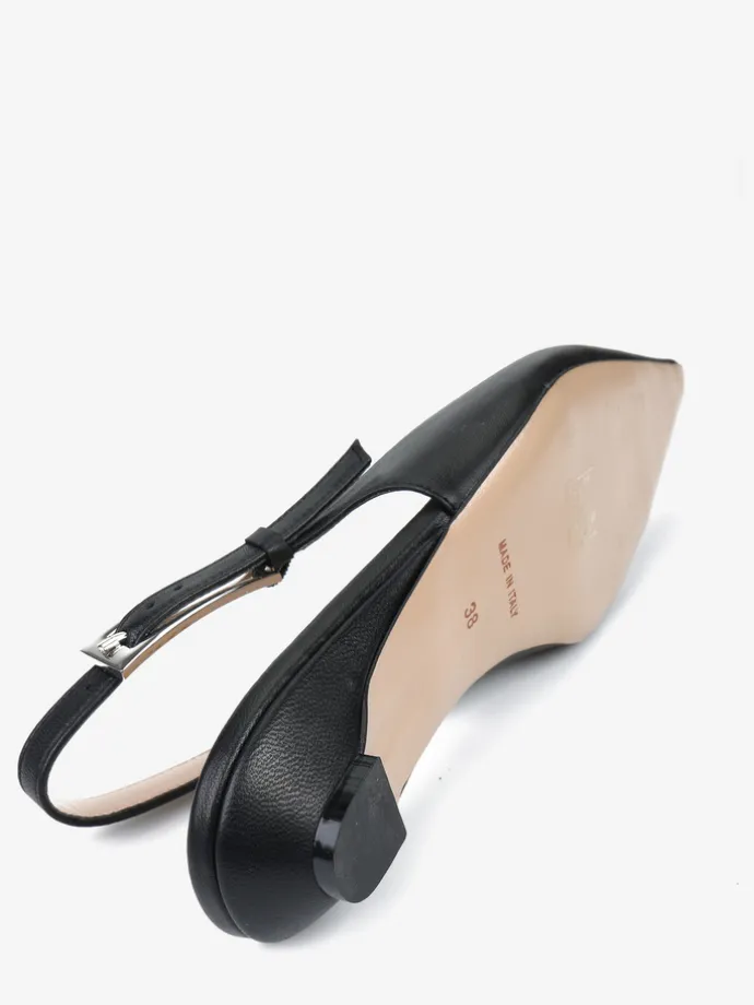 CZARNE BALERINY Z ODKRYTĄ PIĘTĄ HEGO'S Milano