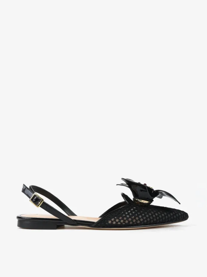 CZARNE BALERINY Z ODKRYTĄ PIĘTĄ HEGO'S Milano