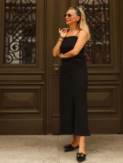 CZARNE BALERINY Z ODKRYTĄ PIĘTĄ HEGO'S Milano