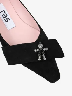 CZARNE BALERINY Z OZDOBĄ RAS