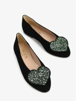 CZARNE BALERINY Z SERCEM HEGO'S MILANO