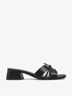 CZARNE KLAPKI NA OBCASIE HEGO'S Milano