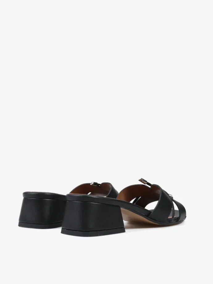 CZARNE KLAPKI NA OBCASIE HEGO'S Milano