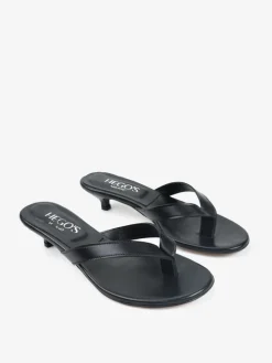 CZARNE KLAPKI NA OBCASIE HEGO'S Milano