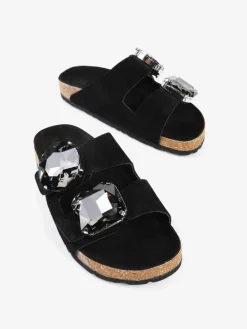 CZARNE KLAPKI Z REGULOWANYMI PASKAMI HEGO'S Milano