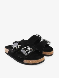 CZARNE KLAPKI Z REGULOWANYMI PASKAMI HEGO'S Milano