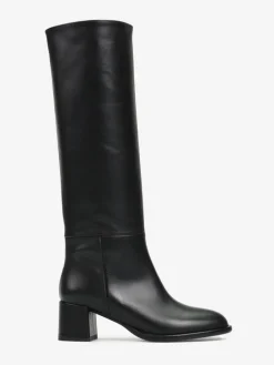 CZARNE KOZAKI NA NISKIM OBCASIE HEGO'S MILANO