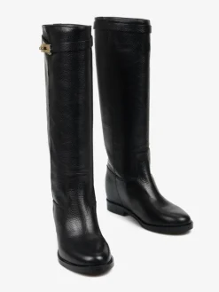 CZARNE KOZAKI Z UKRYTĄ KOTURNĄ HEGO'S MILANO