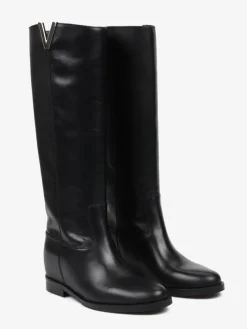 CZARNE KOZAKI Z UKRYTĄ KOTURNĄ HEGO'S MILANO