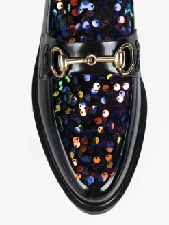 CZARNE MOKASYNY Z CEKINAMI HEGO'S Milano