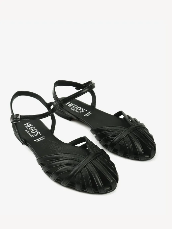 CZARNE SANDAŁY HEGO'S Milano