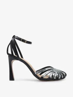 CZARNE SANDAŁY Z KAMIENIAMI HEGO'S Milano