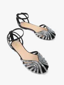 CZARNE SANDAŁY Z KAMIENIAMI HEGO'S Milano