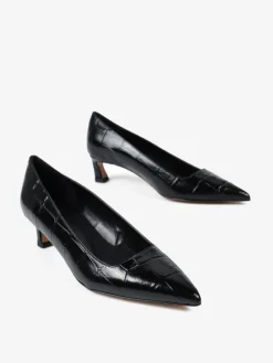 CZARNE SZPILKI NA NISKIM OBCASIE HEGO'S Milano