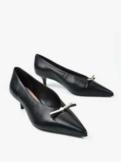 CZARNE SZPILKI NA NISKIM OBCASIE HEGO'S Milano