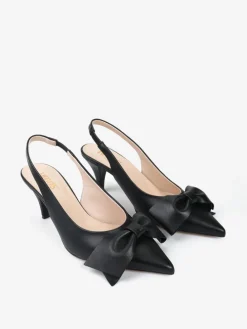 CZARNE SZPILKI Z KOKARDĄ HEGO'S Milano