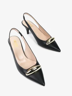 CZARNE SZPILKI Z METALOWĄ OZDOBĄ HEGO'S Milano