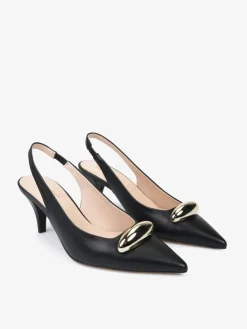 CZARNE SZPILKI Z METALOWĄ OZDOBĄ HEGO'S Milano